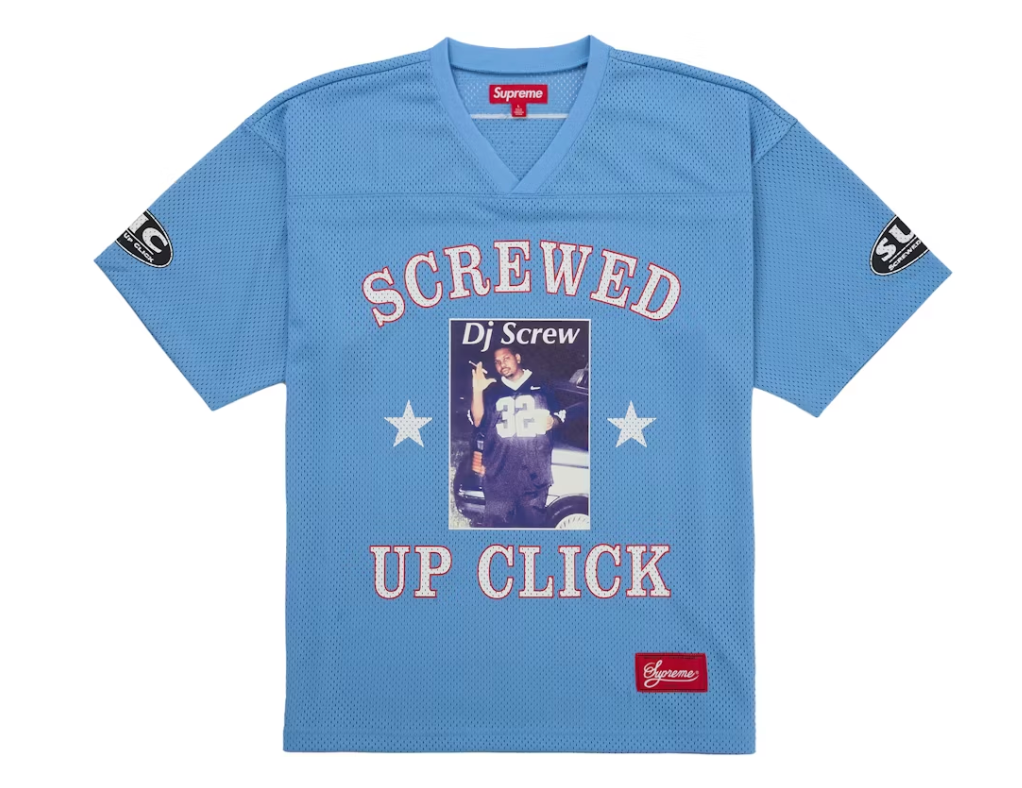 Supreme DJ Screw Football Jersey Blue