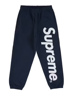 Supreme Satin Applique Sweatpant (SS26) Washed Navy