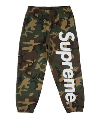 Supreme Satin Applique Sweatpant (SS26) Woodland Camo