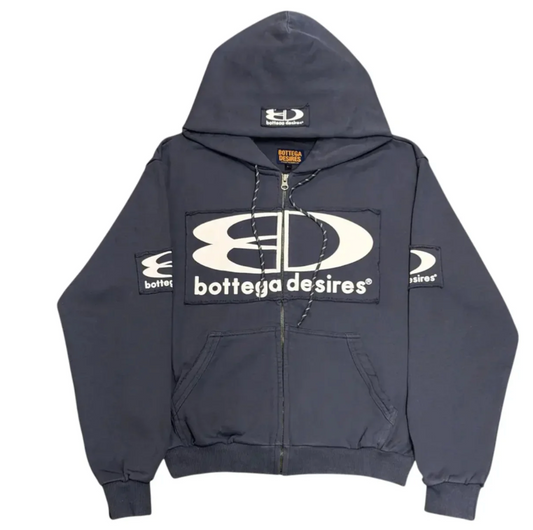 Bottega Desires Tech Blue Zip Up Hoodie & Sweatpants Set