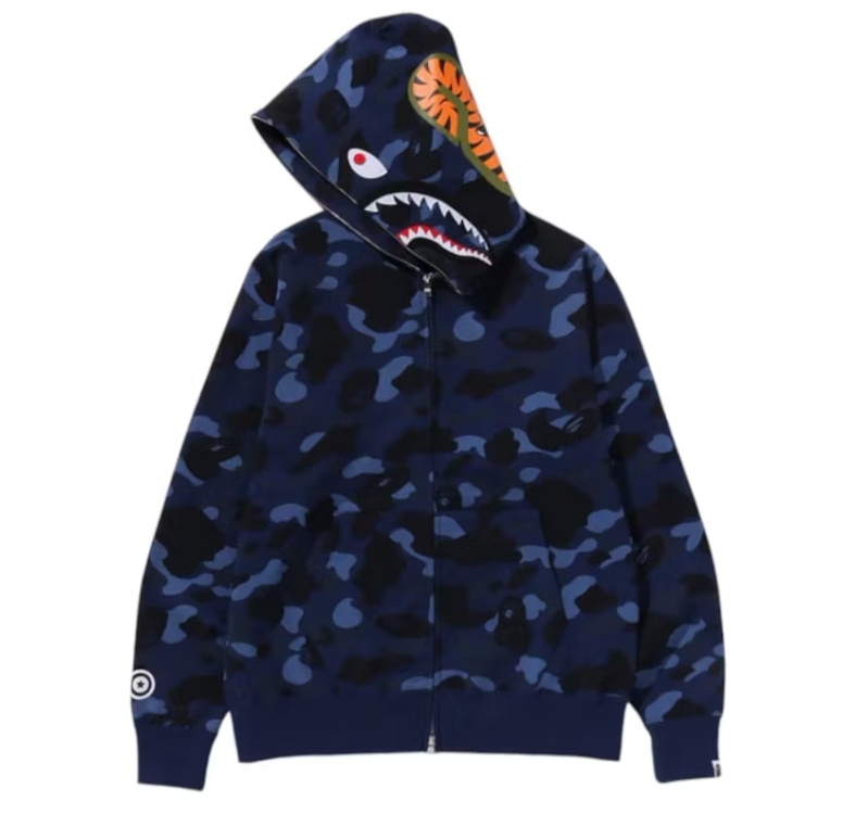 BAPE Color Camo Shark Full Zip Hoodie (FW24) Navy