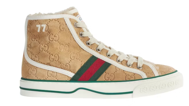 Gucci Tennis 1977 High GG Brown Suede