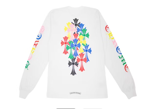 Chrome Hearts Multi Color Cross Cemetery L/S T-shirt White