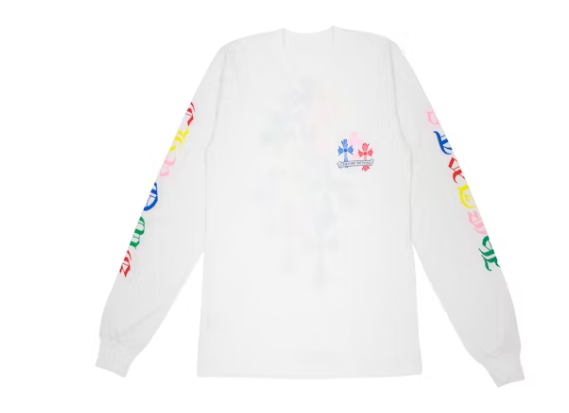 Chrome Hearts Multi Color Cross Cemetery L/S T-shirt White