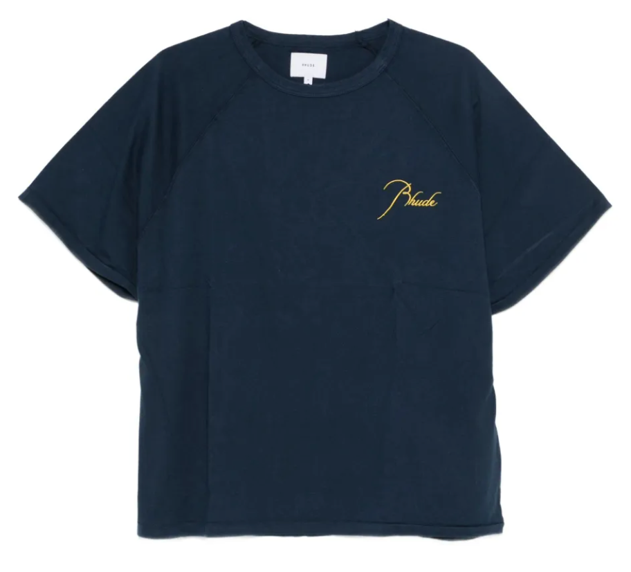 Rhude Embroidered Raglan Sleeve T-shirt Navy