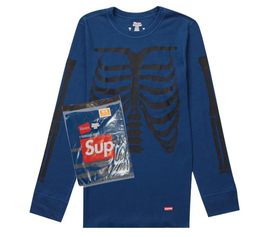 Supreme Hanes Bones Thermal Crew (1 Pack) Blue