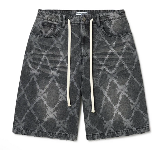 Vale Forever Iron Work Denim Shorts Black