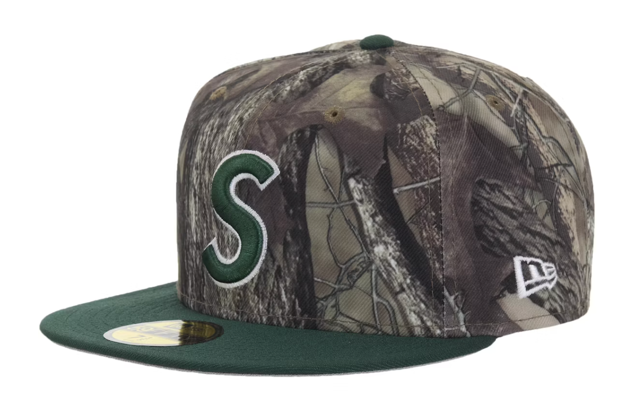 Supreme New Era Reaper S Logo 59Fifty Fitted Hat Woodland Camo