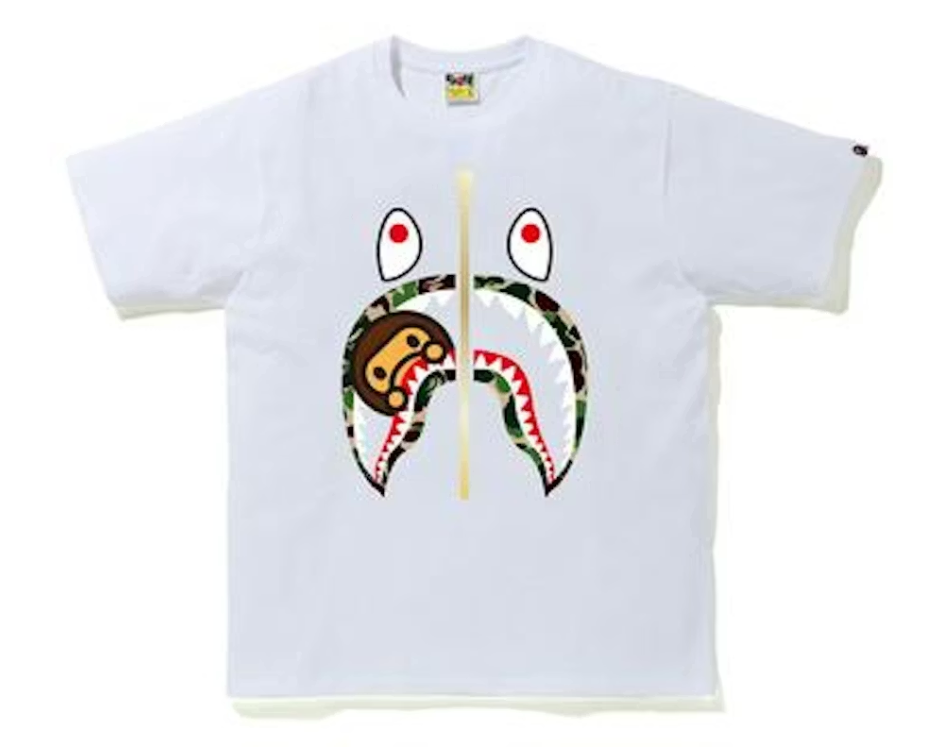 BAPE ABC Camo Milo Shark Tee White/Green