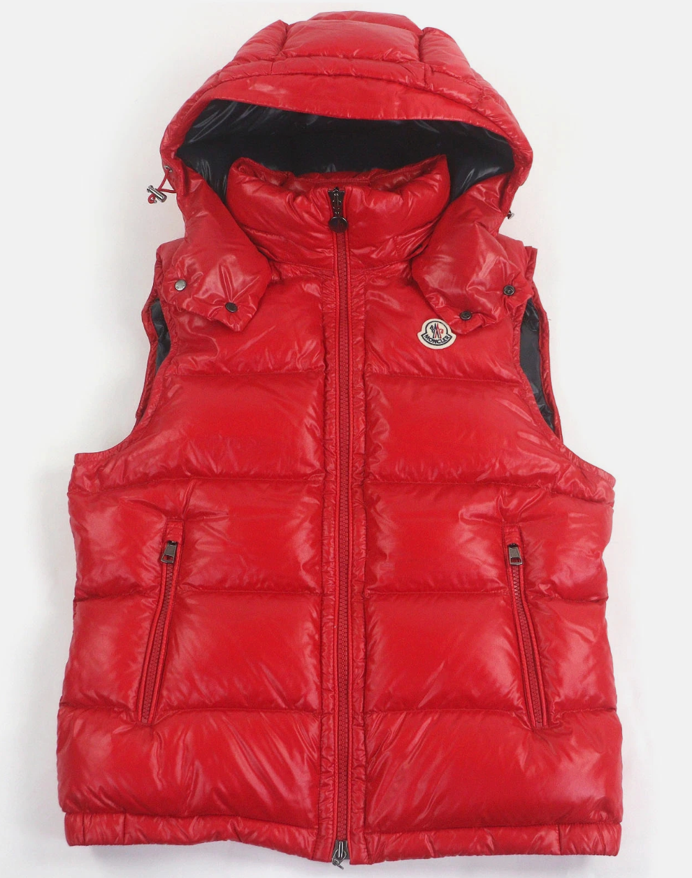 Moncler Bormes Shiny Puffer Vest Red