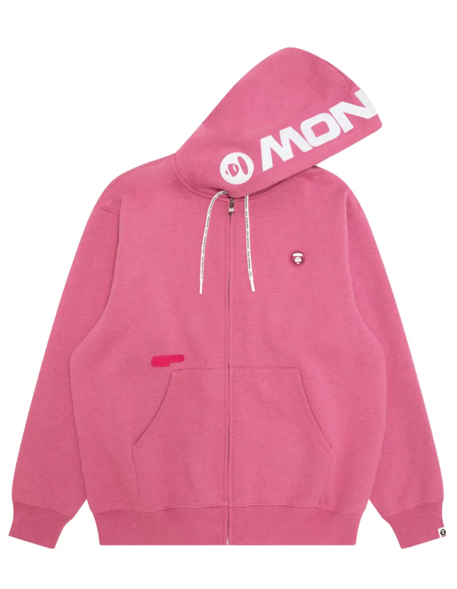 AAPE BY *A BATHING APE Logo-Detail Zip-Up Hoodie Pink