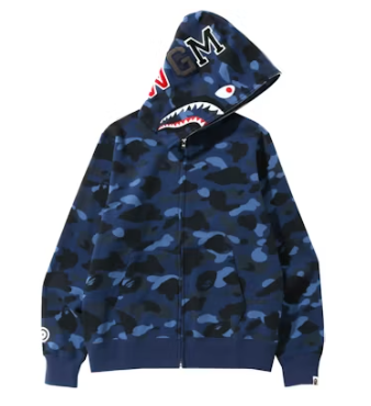 BAPE Color Camo Shark Full Zip Hoodie (SS22) Navy