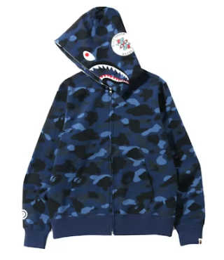 BAPE Color Camo Shark Full Zip Hoodie (SS22) Navy