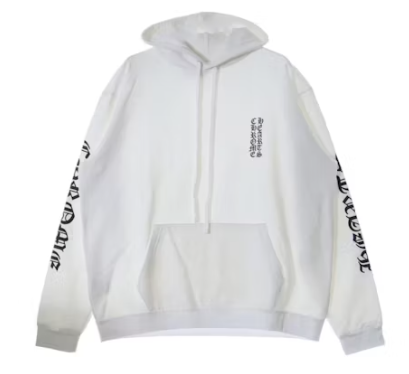 Chrome Hearts Vertical Logo Hoodie White