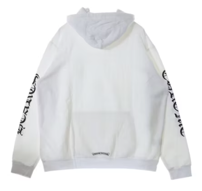 Chrome Hearts Vertical Logo Hoodie White