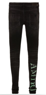 Amiri Watercolor Logo Jeans Aged Black