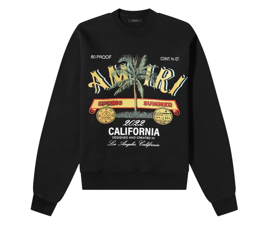 Amiri Rum Label Long-Sleeve Crew Black