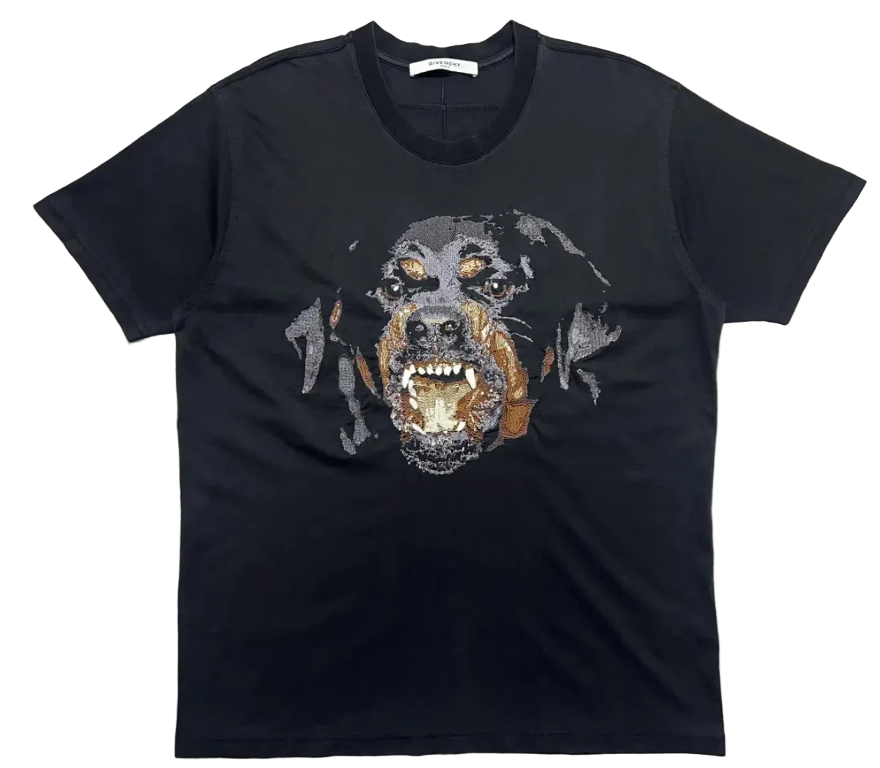 Givenchy Riccardo Tisci Rottweiler Embroidered T-Shirt Black