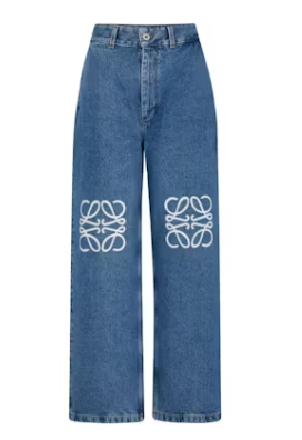 LOEWE Anagram Baggy Jeans in Denim Blue