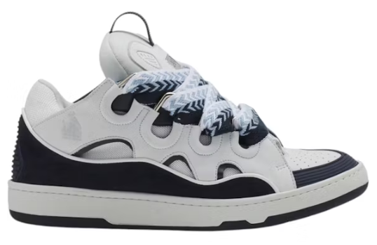 Lanvin Curb Sneakers White Navy Blue