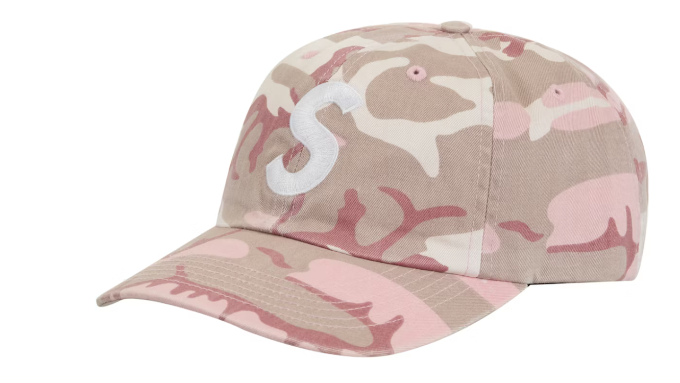 Supreme Pigment Coated S Logo 6-Panel Pink Camo