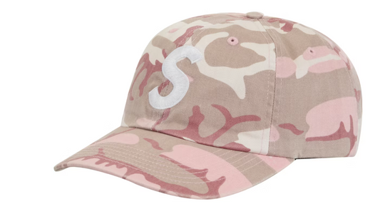 Supreme Pigment Coated S Logo 6-Panel Pink Camo