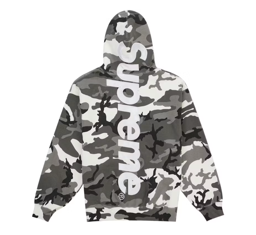 Supreme Satin Applique Hoodie & Sweatpants Set (SS26) Snow Camo
