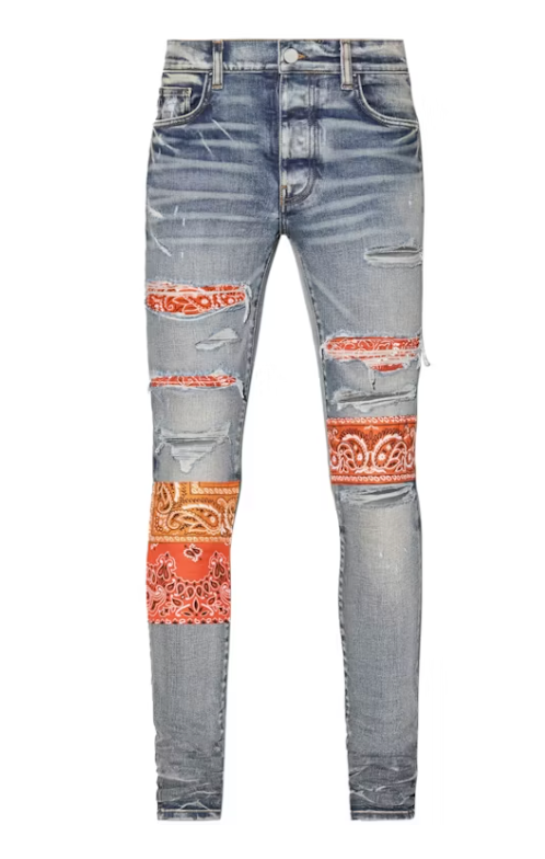 AMIRI Vintage Bandana Artpatch Jeans Clay Indigo