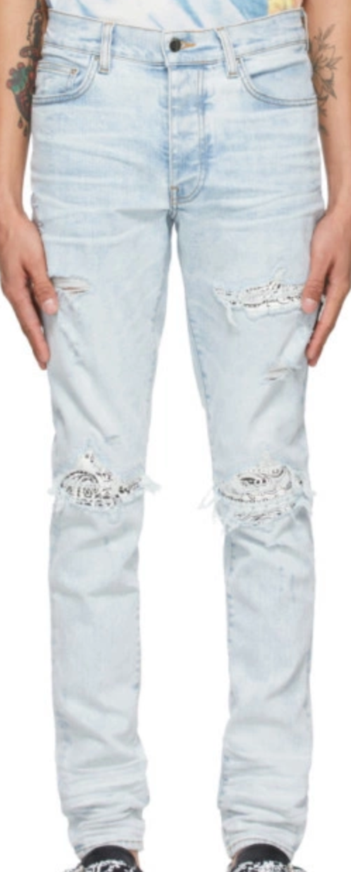 AMIRI MX1 Leather Bandana Jeans Indigo