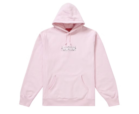 Supreme Bandana Box Logo Hooded Sweatshirt Pink