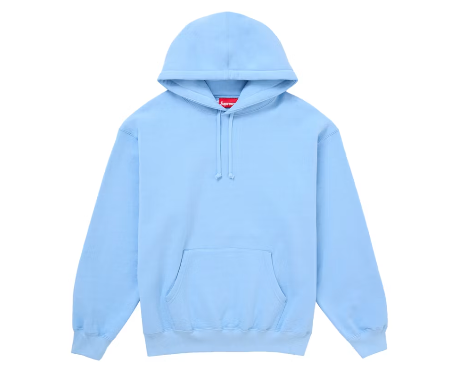 Supreme Satin Applique Hooded Sweatshirt (FW24) Light Blue