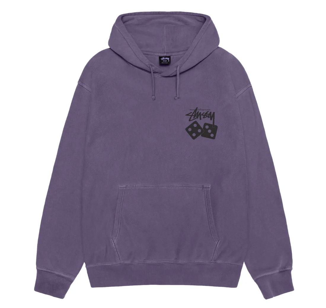 Stussy Dice Hoodie Pigment Dyed Grape