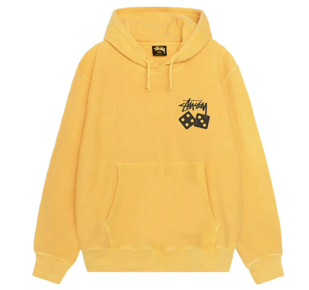 Stussy Dice Hoodie Pigment Dyed Yellow