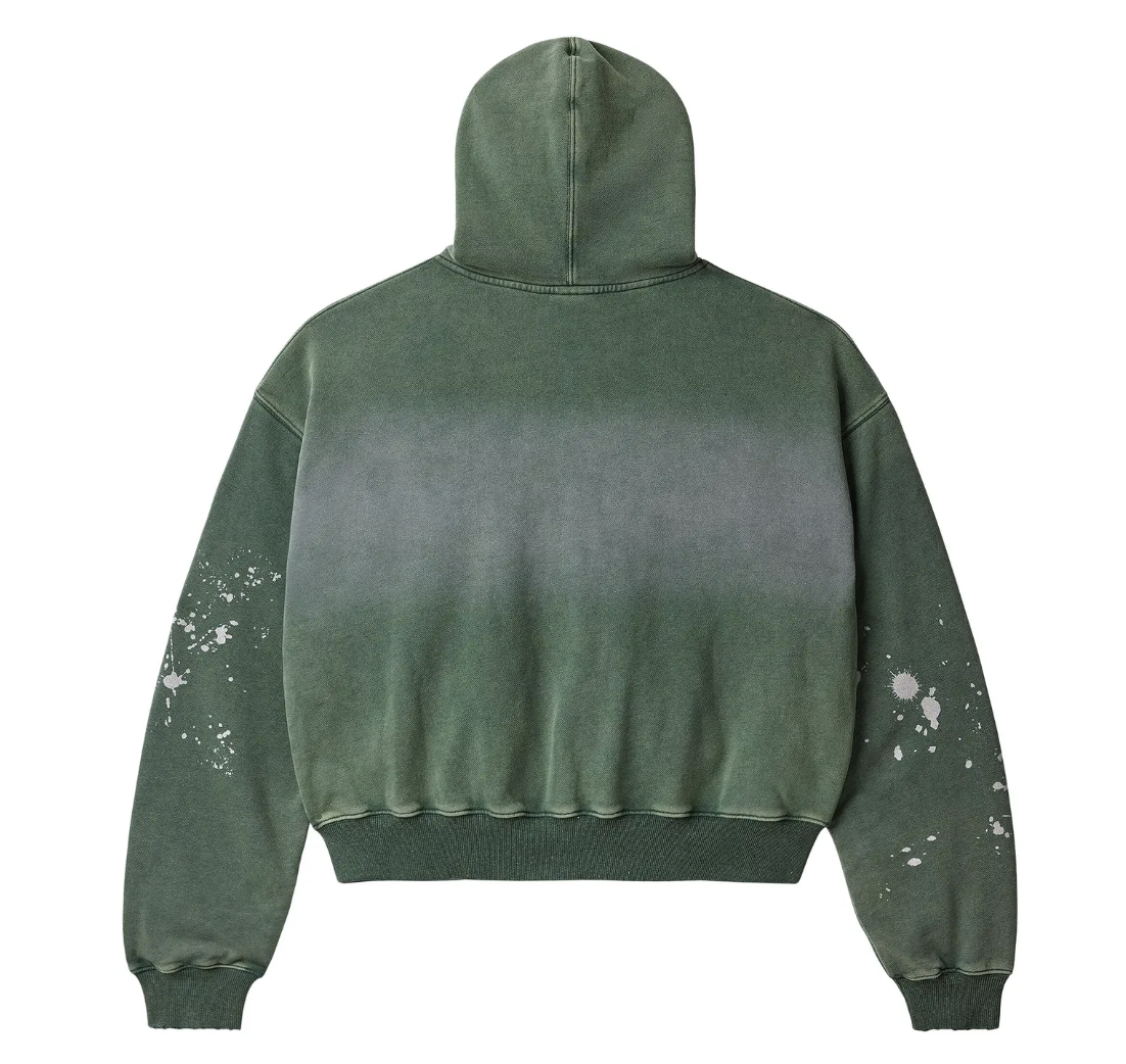 Vale Forever Paint Zip Up Hoodie Pine