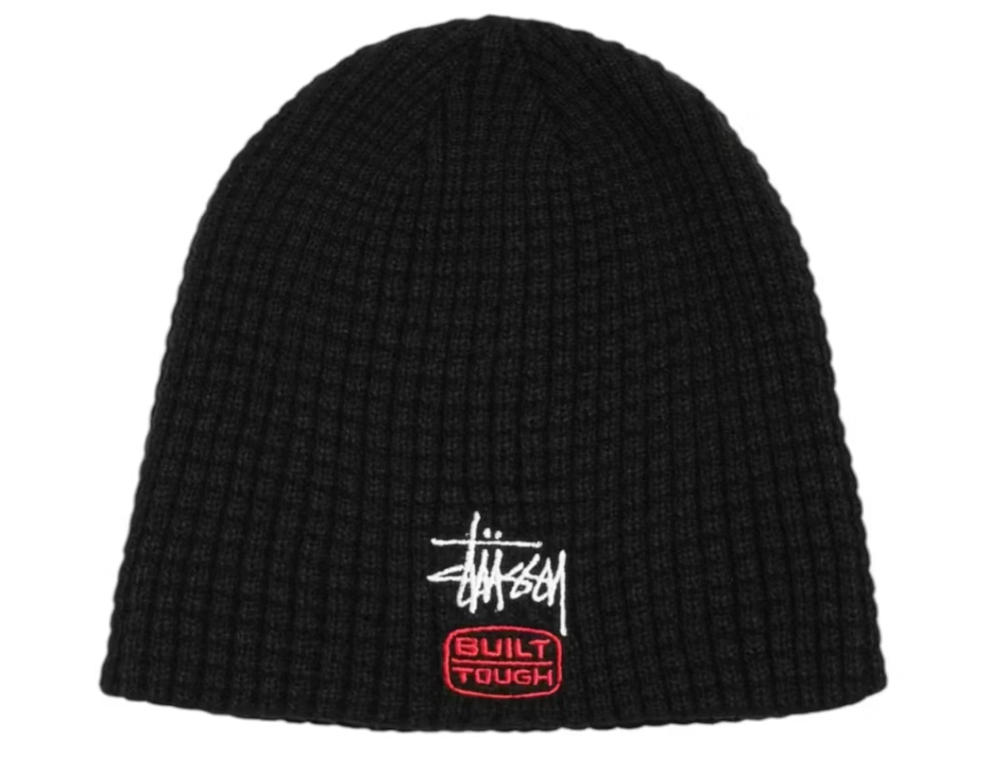 Stussy Waffle Built Tough Skullcap Black