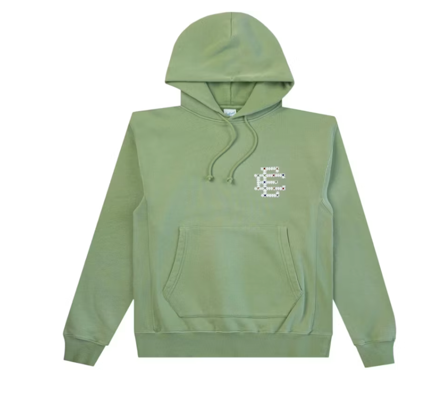Eric Emanuel EE Basic/Core Studded Hoodie & Sweatpants Green Set