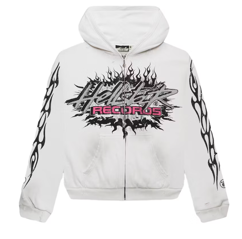 Hellstar Records Glitter Zip-Up White