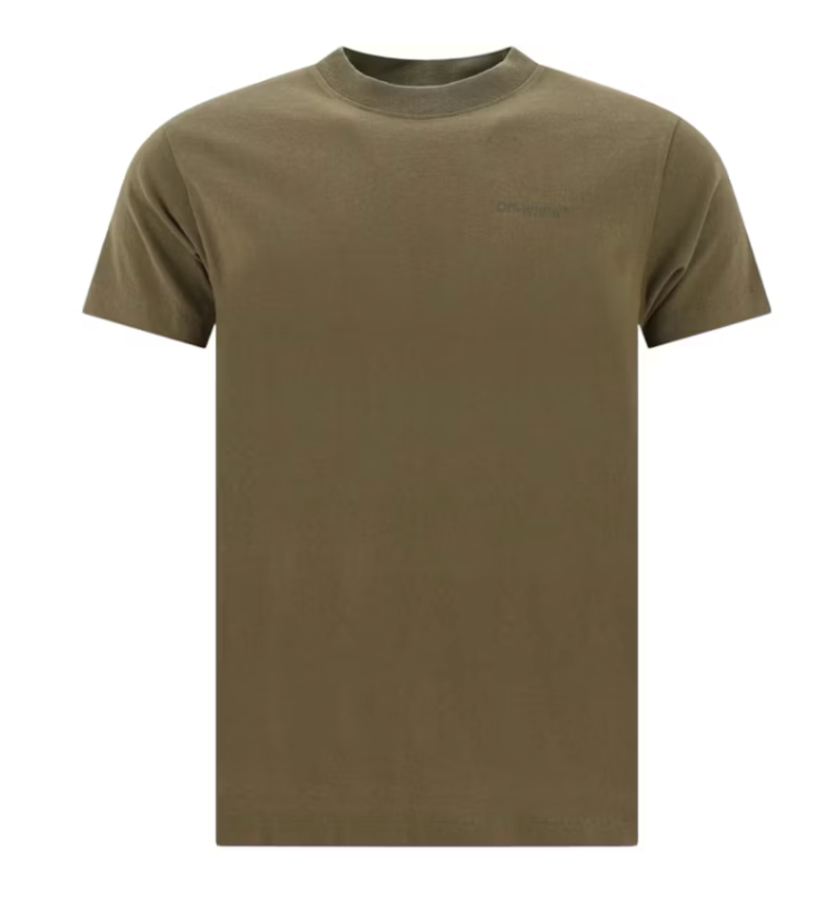 OFF-WHITE Diag Tab Slim Fit Army T-Shirt Green