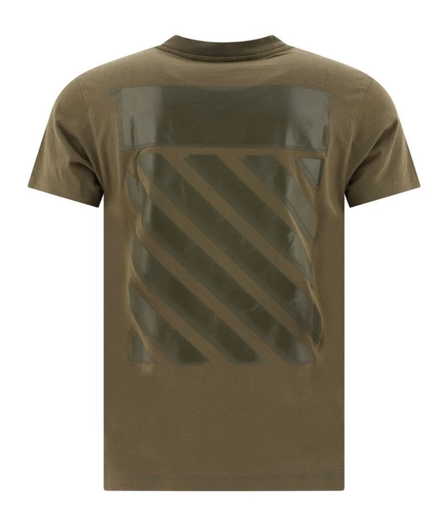 OFF-WHITE Diag Tab Slim Fit Army T-Shirt Green