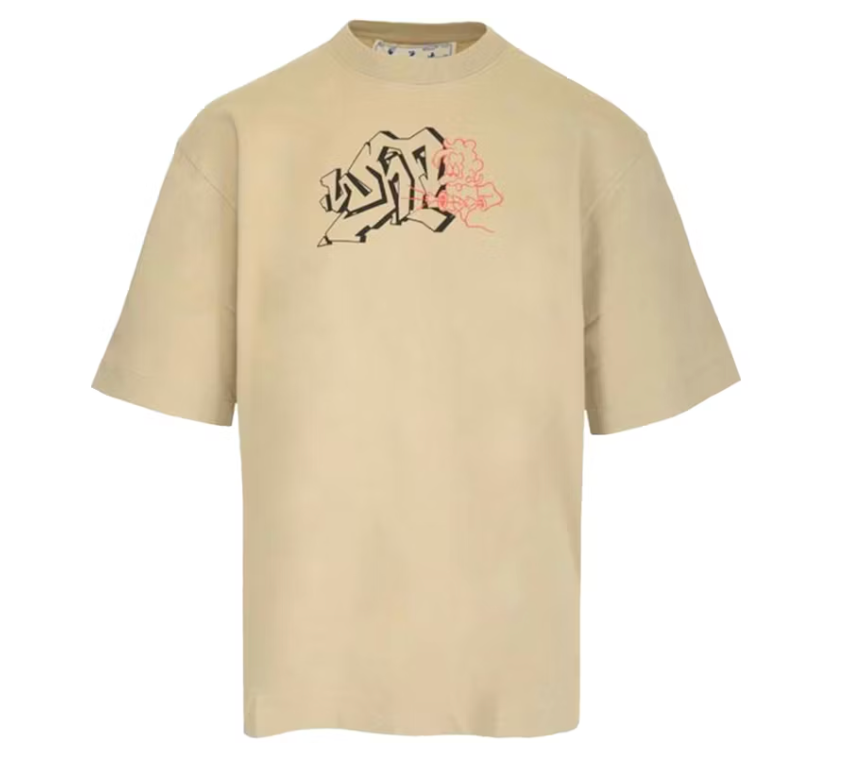 OFF-WHITE Graffiti Arrows Logo T-Shirt Dark Sand