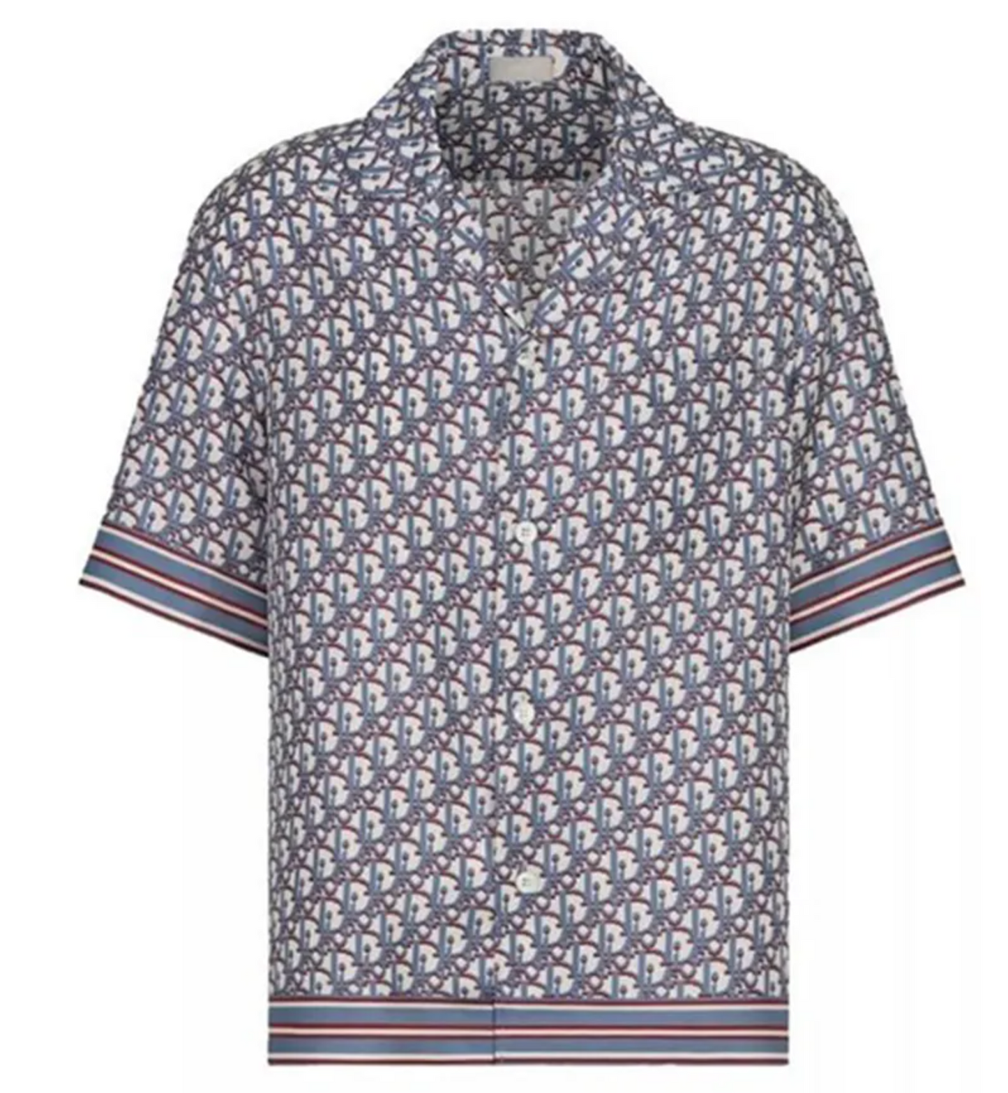 Dior Oblique Pixel Hawaiian Button Up Shirt Grey