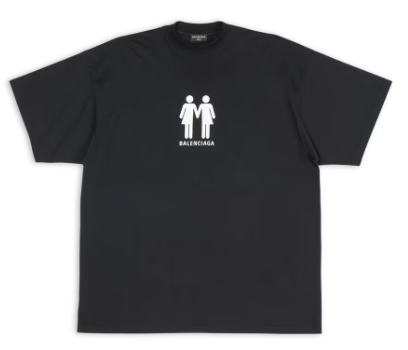 Balenciaga Pride 22 Oversized T-Shirt Black White