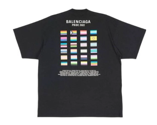 Balenciaga Pride 22 Oversized T-Shirt Black White