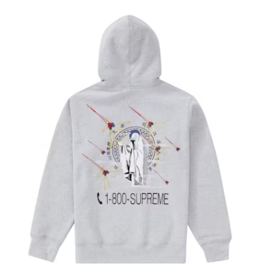 Supreme 1-800 Hooded Sweatshirt Heather Grey