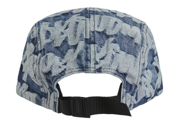 Supreme Fat Tip Jacquard Denim Camp Cap Blue