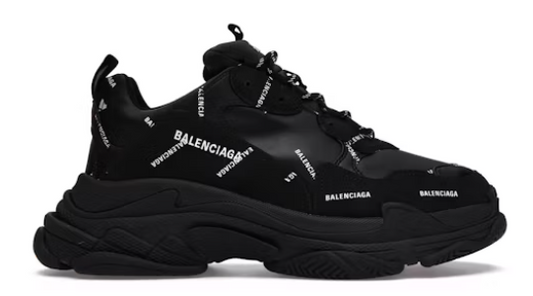 Balenciaga Triple S Allover Logo Black