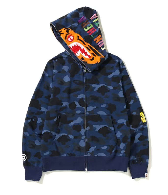 BAPE Color Camo Tiger Full Zip Hoodie Blue