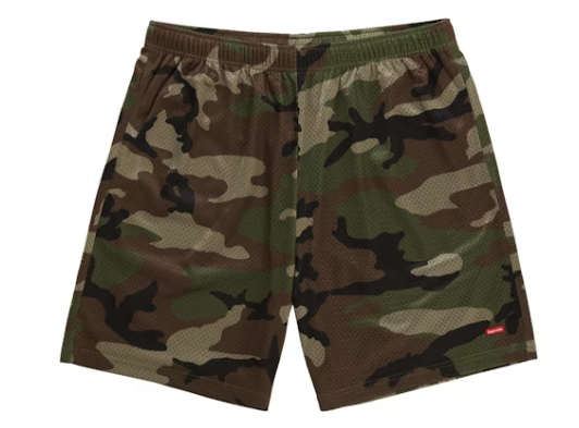 Supreme Small Box Baggy Mesh Short (SS26) Woodland Camo