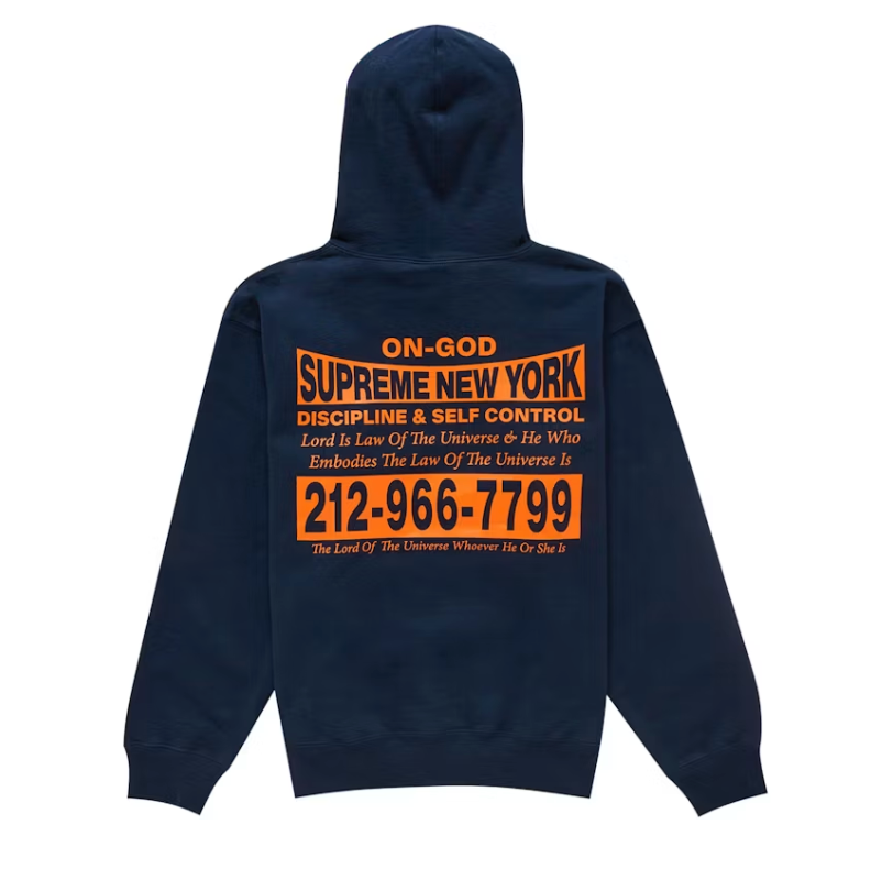 Supreme On God Hooded Sweatshirt Navy