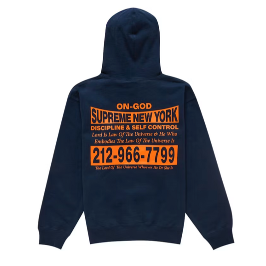 Supreme On God Hooded Sweatshirt Navy